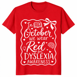 Dyslexia awareness shirt in red