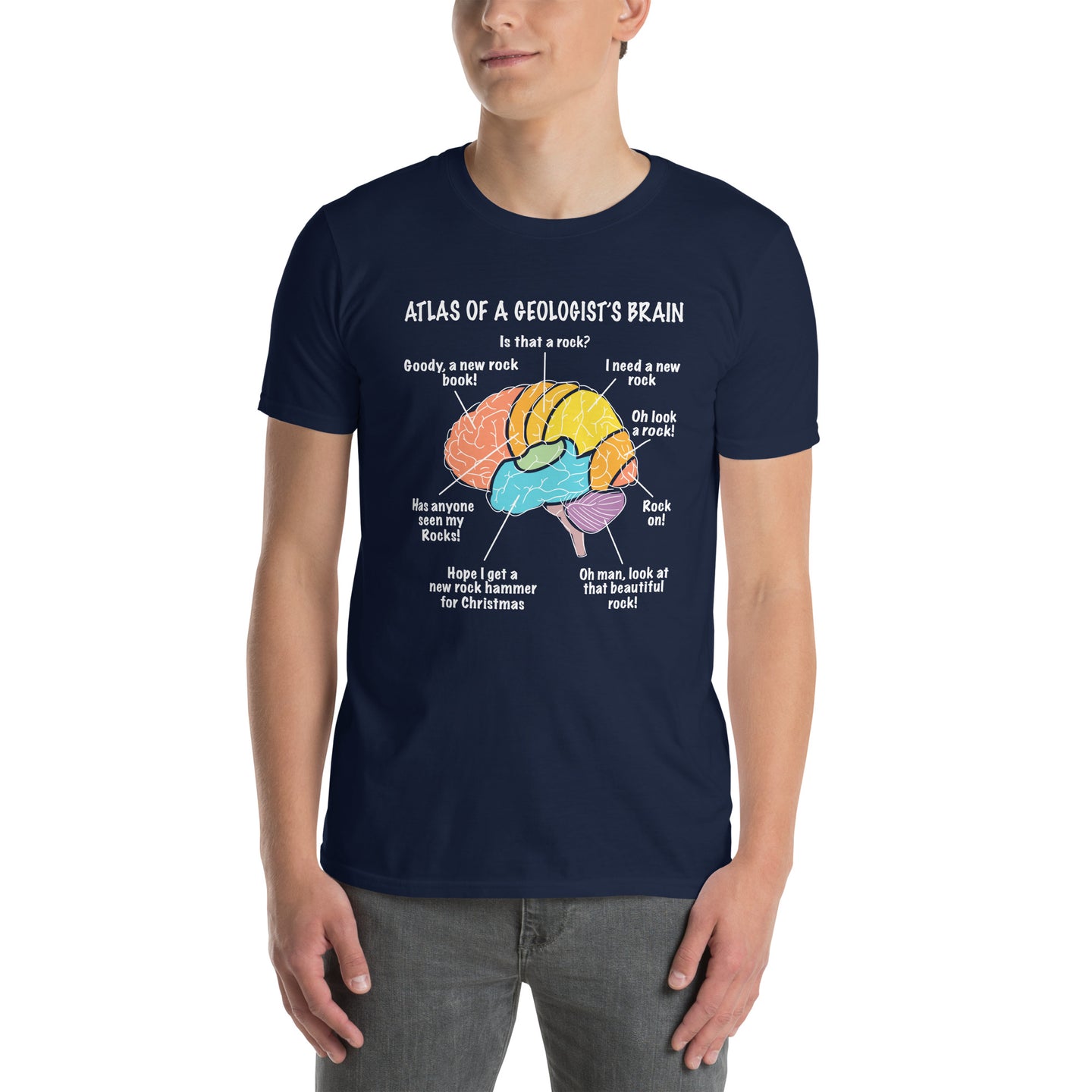 Atlas Geologist Brain Geology T-Shirt | Funny Rock Collector Gift - Cuccico Design