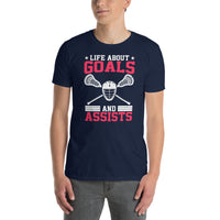Funny Lacrosse T-Shirt: Life's About Goals - Dad Gift - Cuccico Design