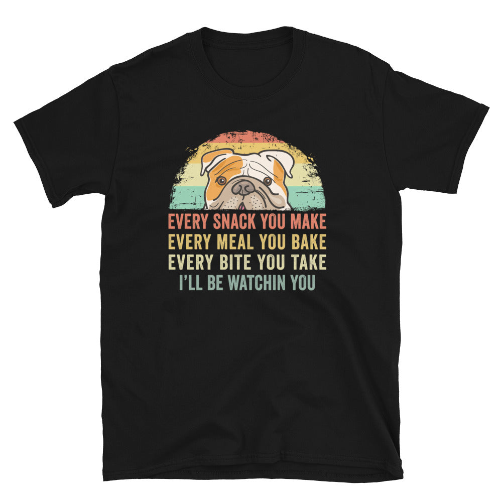 Every Snack Every Meal English Bulldog T-Shirt - Cuccico Design