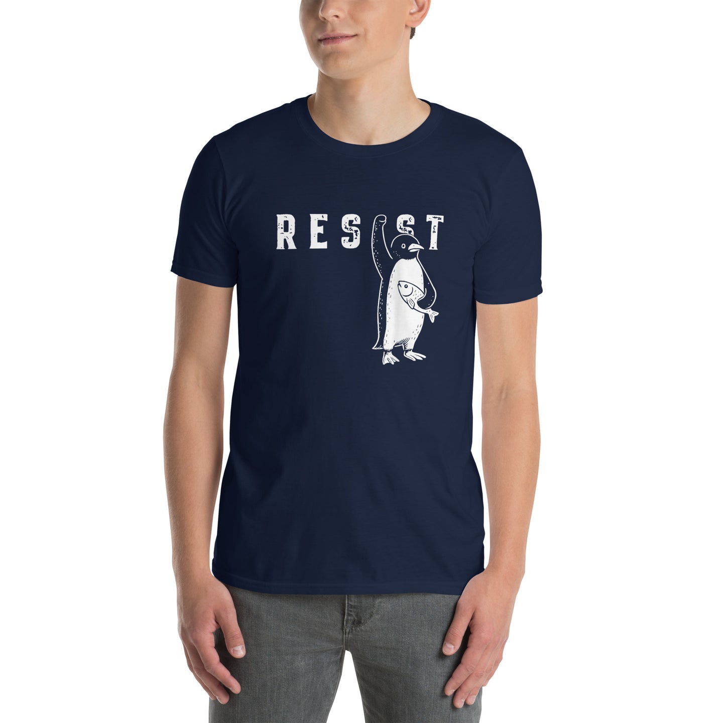 Resist Penguin Activism Penguin T-Shirt | Funny Graphic Tee - Cuccico Design