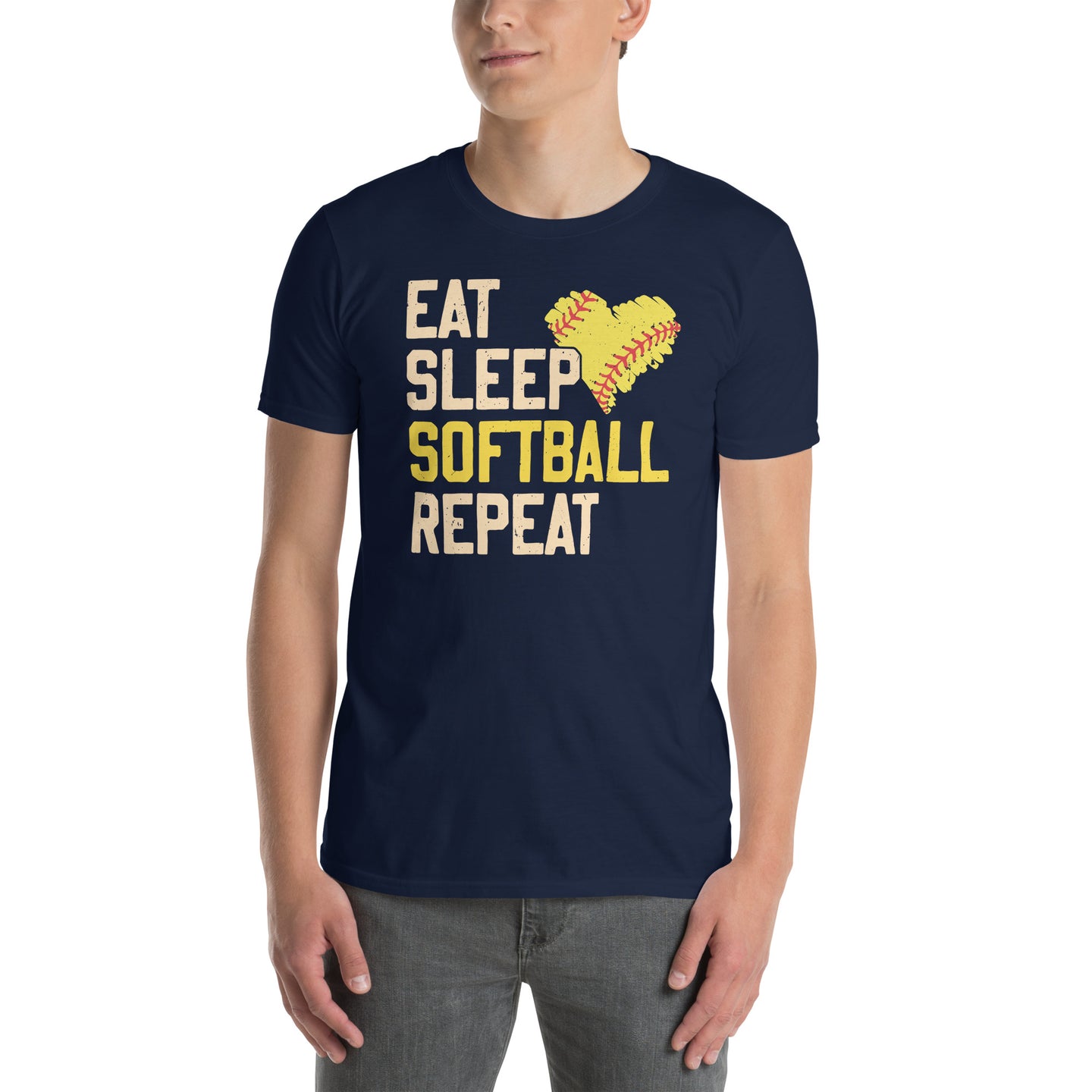Softball T-Shirt: Eat Sleep Softball Repeat Gift & Apparel - Cuccico Design