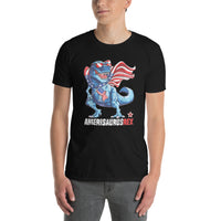 Amerisaurus Rex Patriotic T-Rex American Flag T-Shirt - Cuccico Design