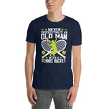 Never Underestimate An Old Man Tennis T-Shirt - Funny Gift - Cuccico Design