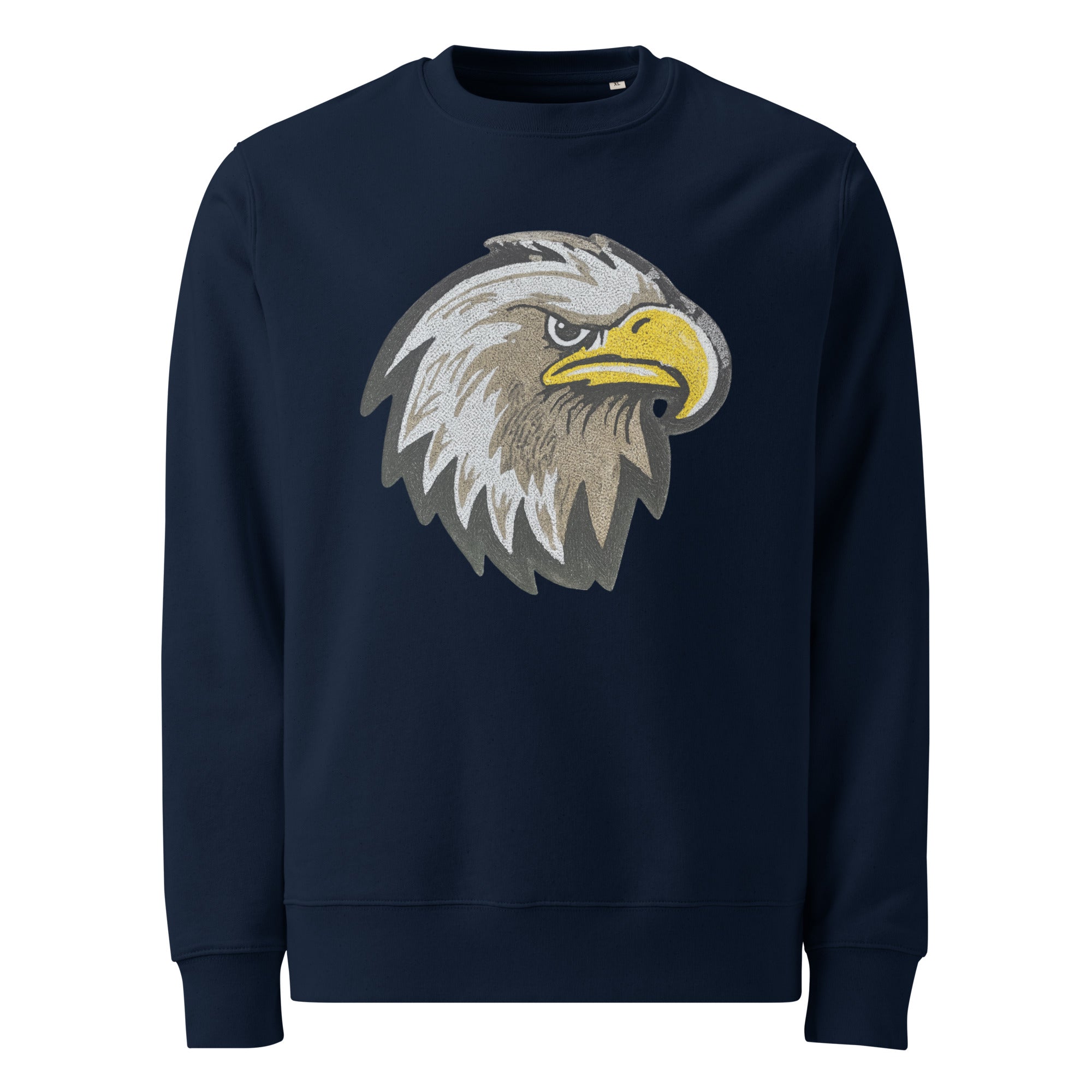 Cuccico Eagle Sequin Patch Sweatshirt in French Navy featuring Sequin Mascot Patch