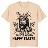 Funny bunny Easter graphic tee mockup for seasonal holiday outfit