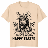 Funny bunny Easter graphic tee mockup for seasonal holiday outfit