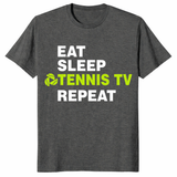 Eat Sleep Tennis TV Repeat Shirt in Dark Heather - Tennis Lover Gift