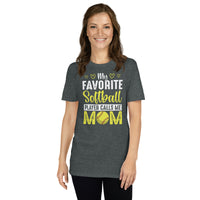 My Favorite Player Calls Me Mom Softball T-Shirt - Cuccico Design