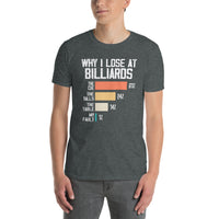 Funny Billiards Shirt - Why I Lose At Billiards Tee - Cuccico Design