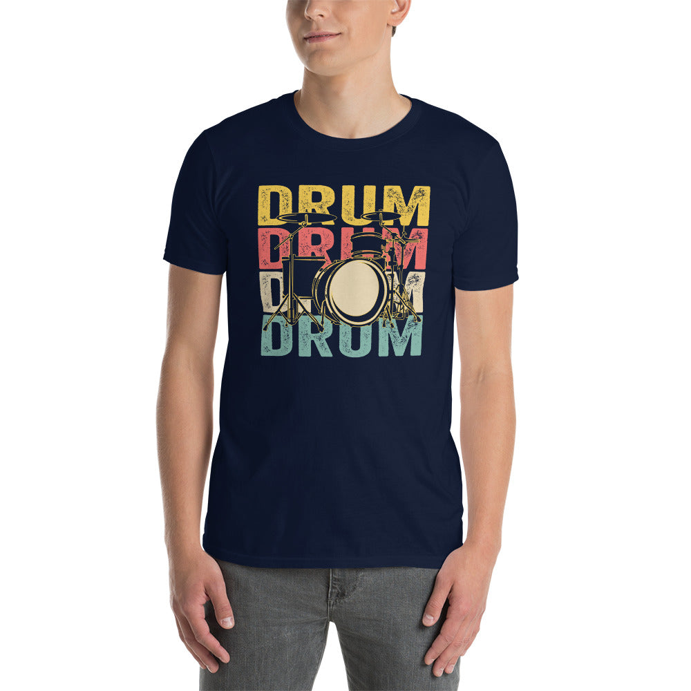 Drummer T-Shirt - Retro Vintage Drum Set Gift - Cuccico Design