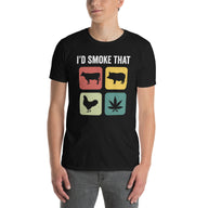 Funny Meat Smoker Weed T-Shirt | BBQ Grilling Gift - Cuccico Design