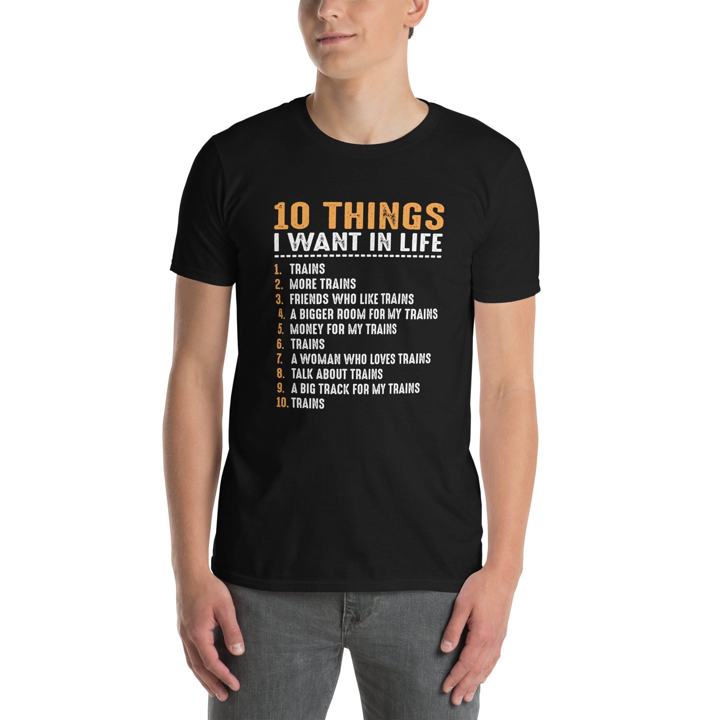 Train T-Shirt for Men - 10 Things I Want In My Life Design - Cuccico Design