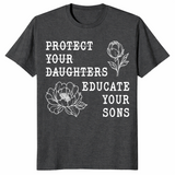 Educate your sons shirt in Dark Heather Grey