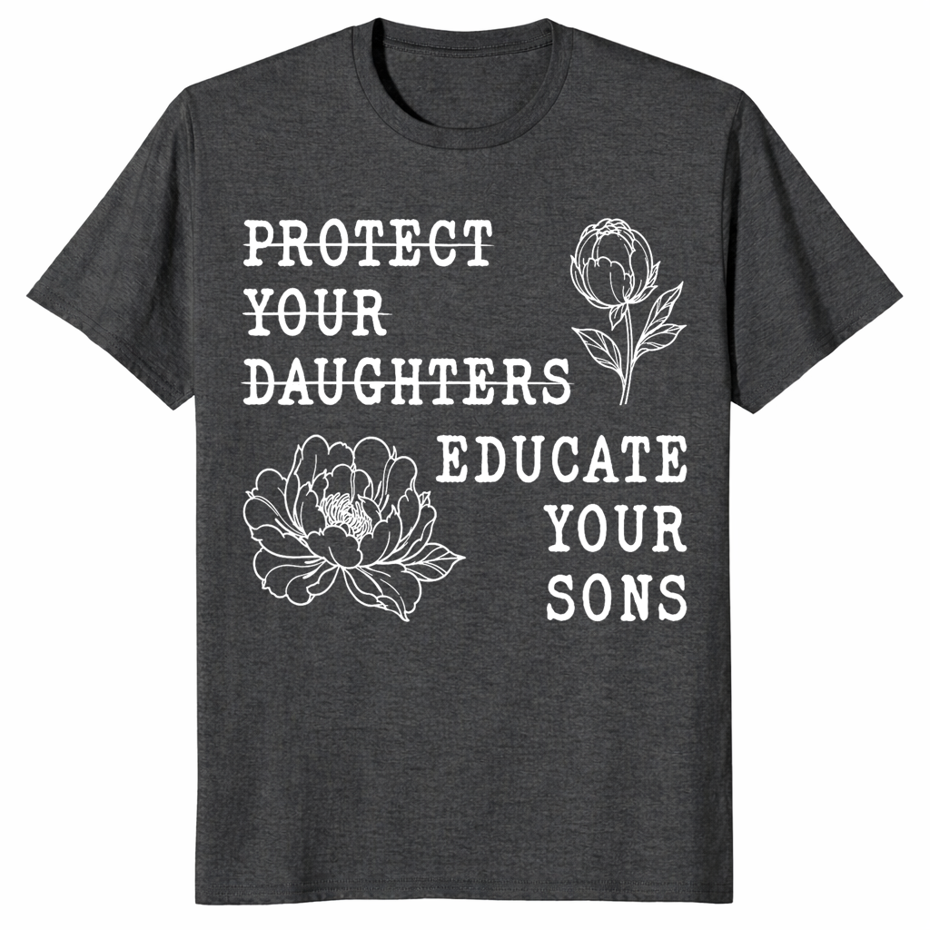 Educate your sons shirt in Dark Heather Grey
