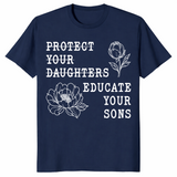 Educate your sons shirt in Navy