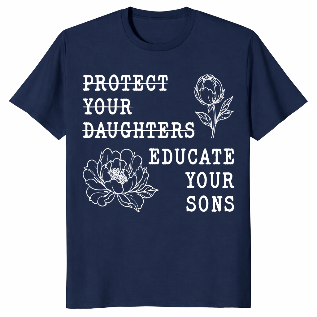 Educate your sons shirt in Navy