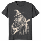 Electric guitar wizard shirt in dark heather grey unisex cotton tee