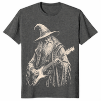 Electric guitar wizard shirt in dark heather unisex cotton tee