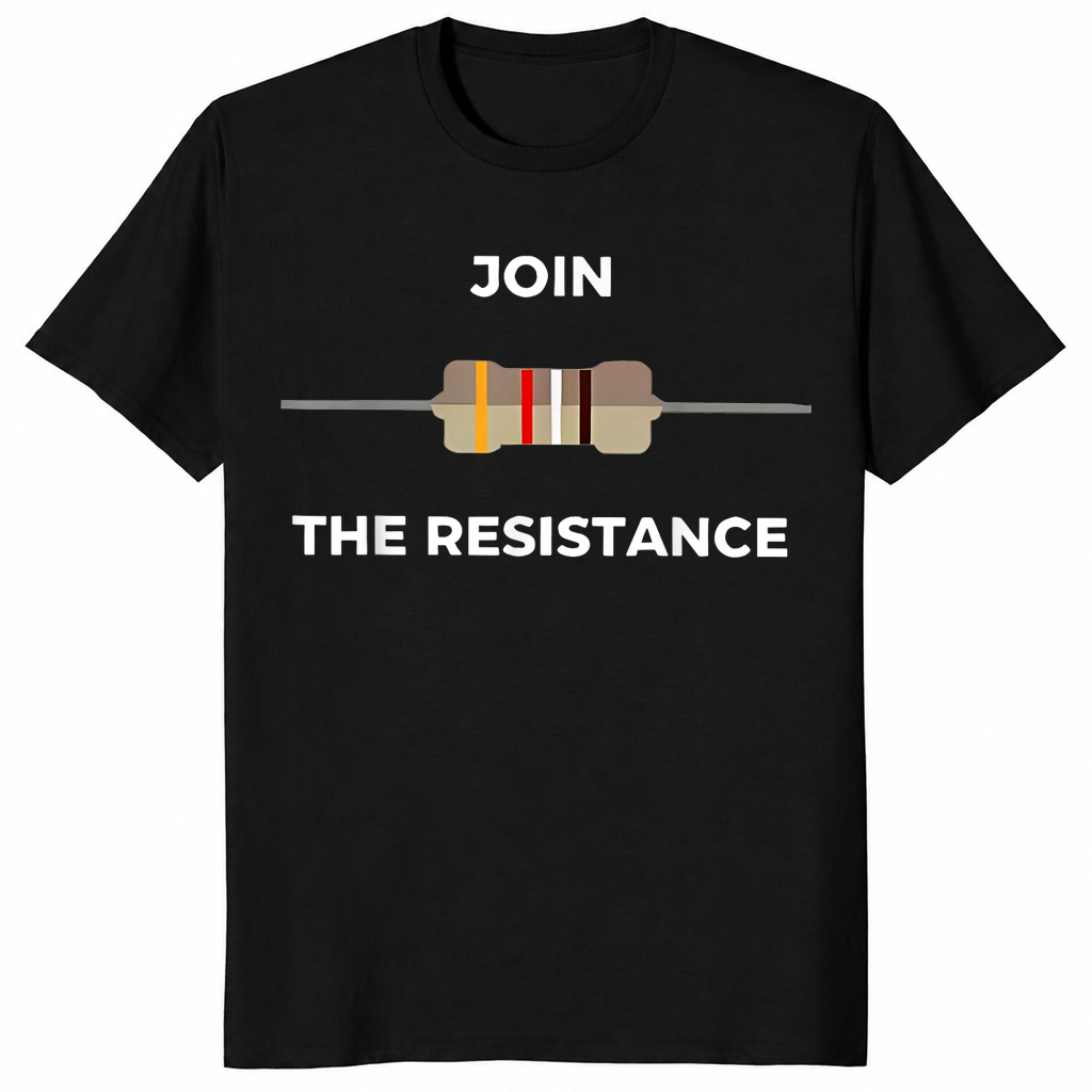 Electrical resistor shirt in black
