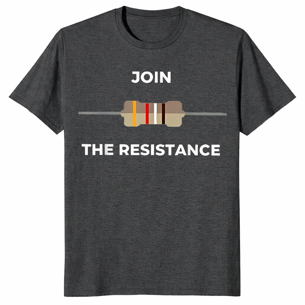 Electrical resistor shirt in dark heather grey