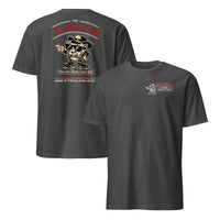 Dark heather grey Ella Fella Club funny cowboy tee with retro Texas style