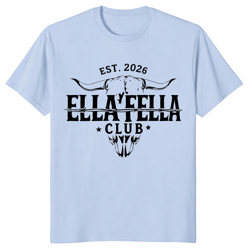 Ella Fella Est 2026 shirt in light blue Ella Langley fan tee
