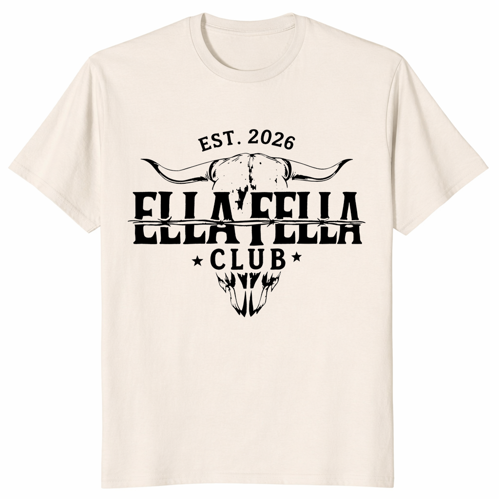 Ella Fella Est 2026 shirt in natural Ella's Fellas vintage western tee