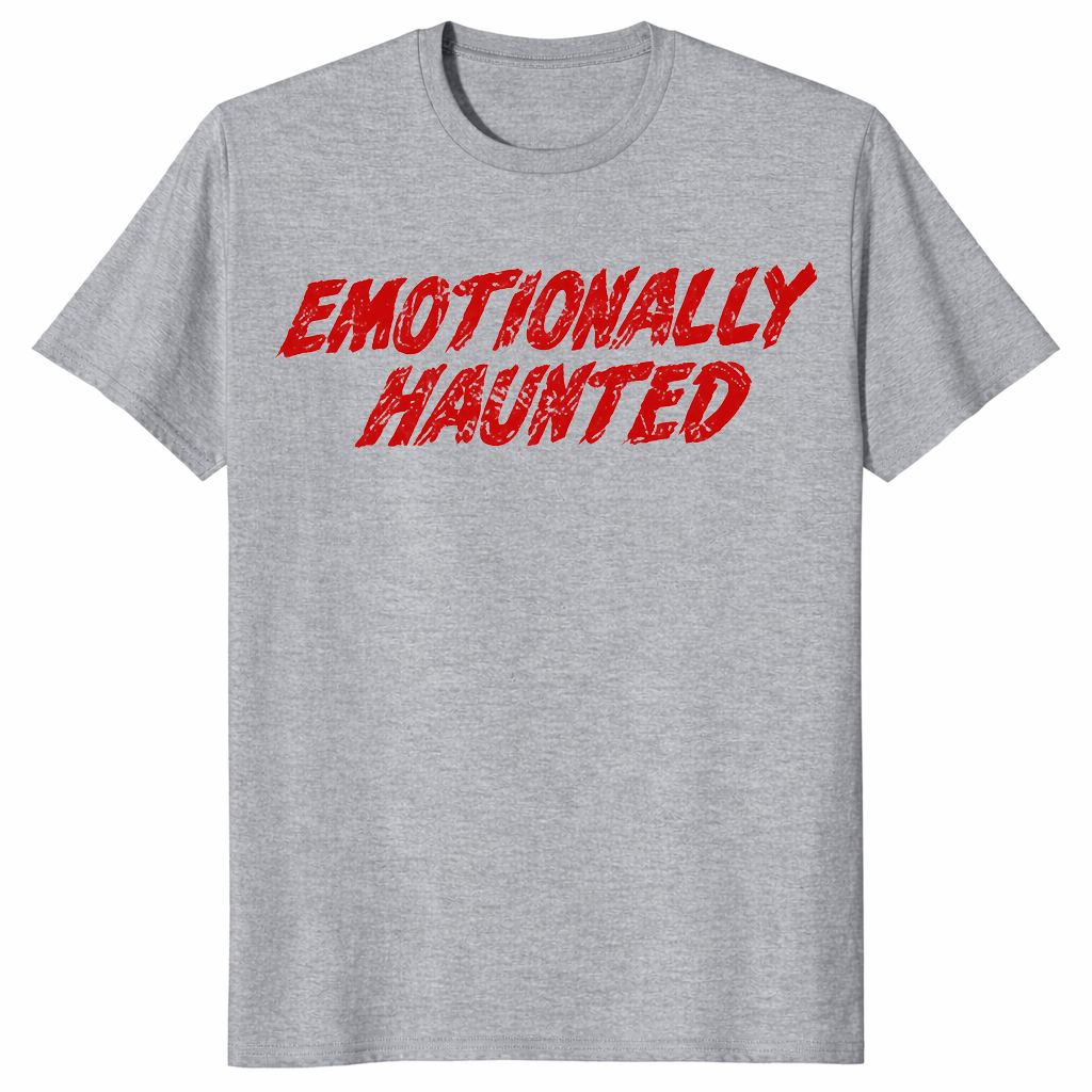 Sport grey Emotionally Haunted slogan t-shirt