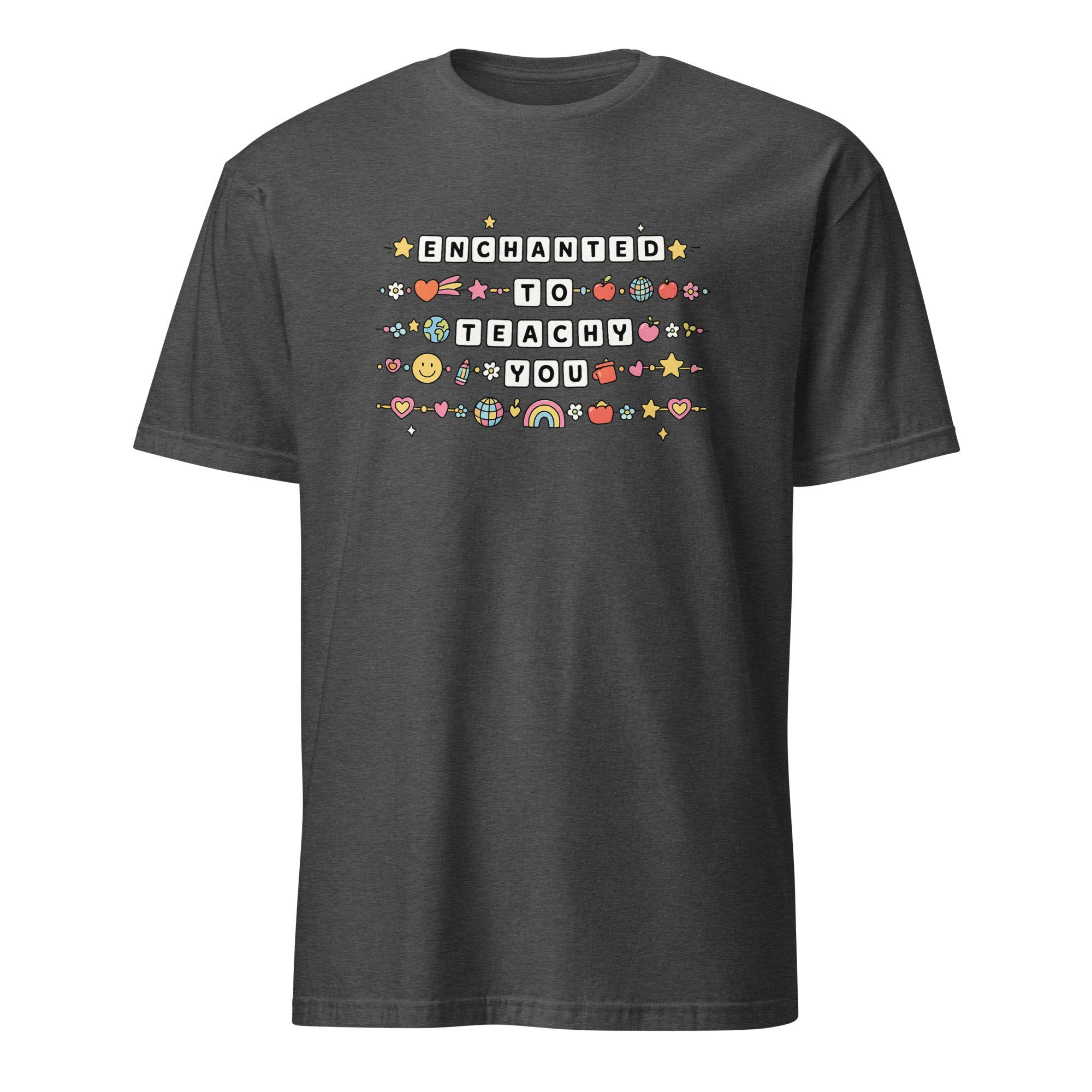 Dark Heather Grey Enchanted to Teach You Shirt by Cuccico – Magical Teacher Shirt