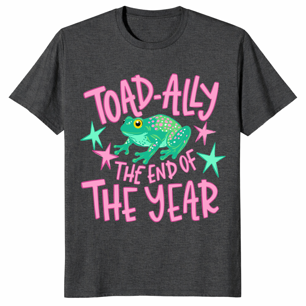End of year teacher shirt with cute frog graphic for classroom party and staff photos