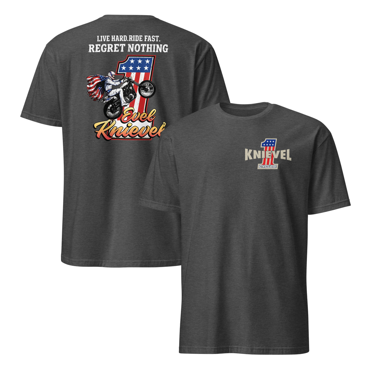 Evel Knievel Live Hard Ride Fast Regret Nothing Tribute Shirt | Cuccico