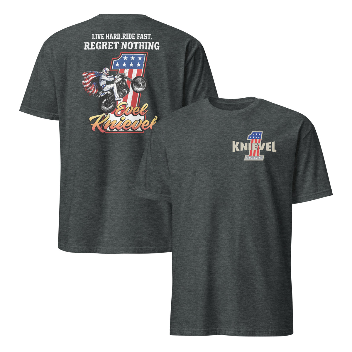 Evel Knievel Live Hard Ride Fast Regret Nothing Tribute Shirt | Cuccico