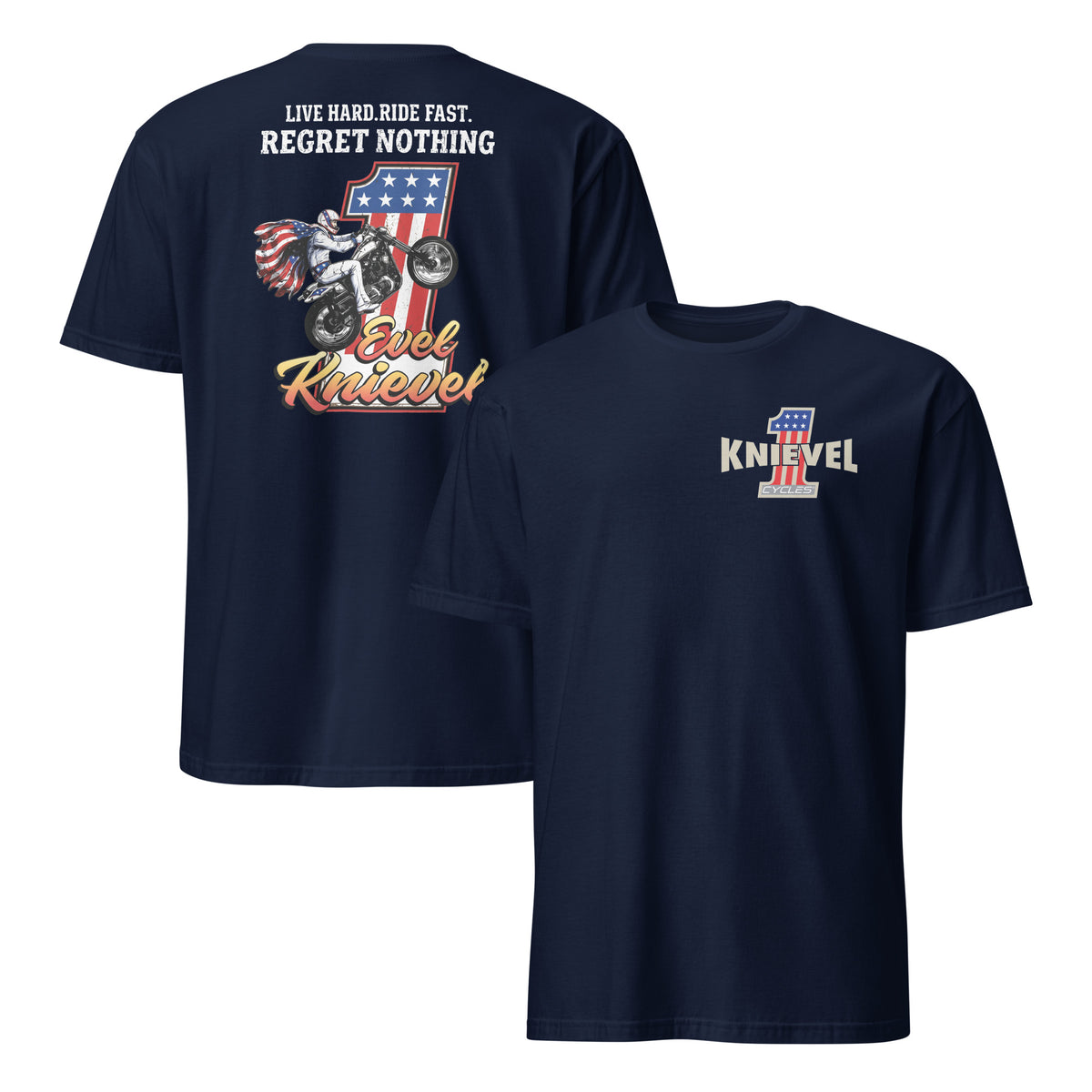 Evel Knievel Live Hard Ride Fast Regret Nothing Tribute Shirt | Cuccico