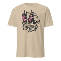 Everything is Fine Shirt in Sand color by Cuccico Retro Grunge Skull design