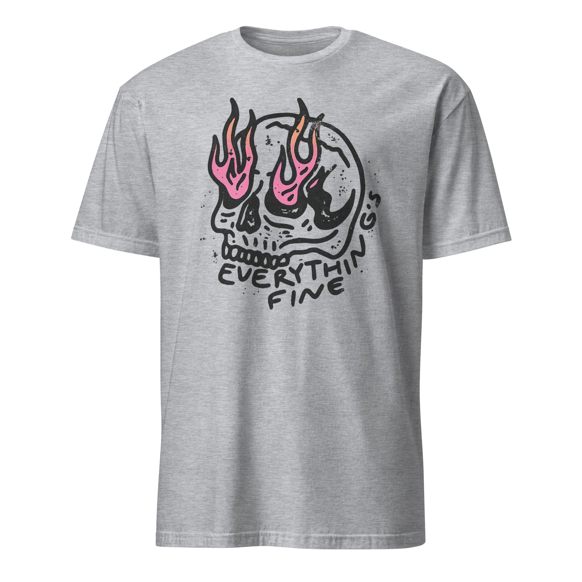 Everything is Fine Shirt in Sport Grey by Cuccico Retro Grunge Skull Festival Shirt