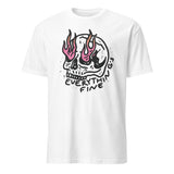 Everything is Fine Shirt in White by Cuccico Retro Grunge Skeleton Festival Tee