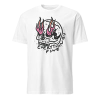 Everything is Fine Shirt in White by Cuccico Retro Grunge Skeleton Festival Tee