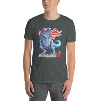 Amerisaurus Rex Patriotic T-Rex American Flag T-Shirt - Cuccico Design