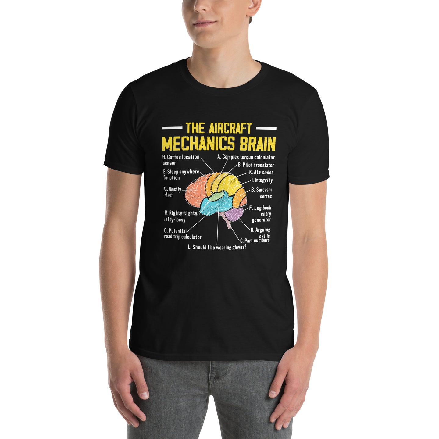 The Aircraft Mechanic Brain Shirt - Aviation Gift - Cuccico Design