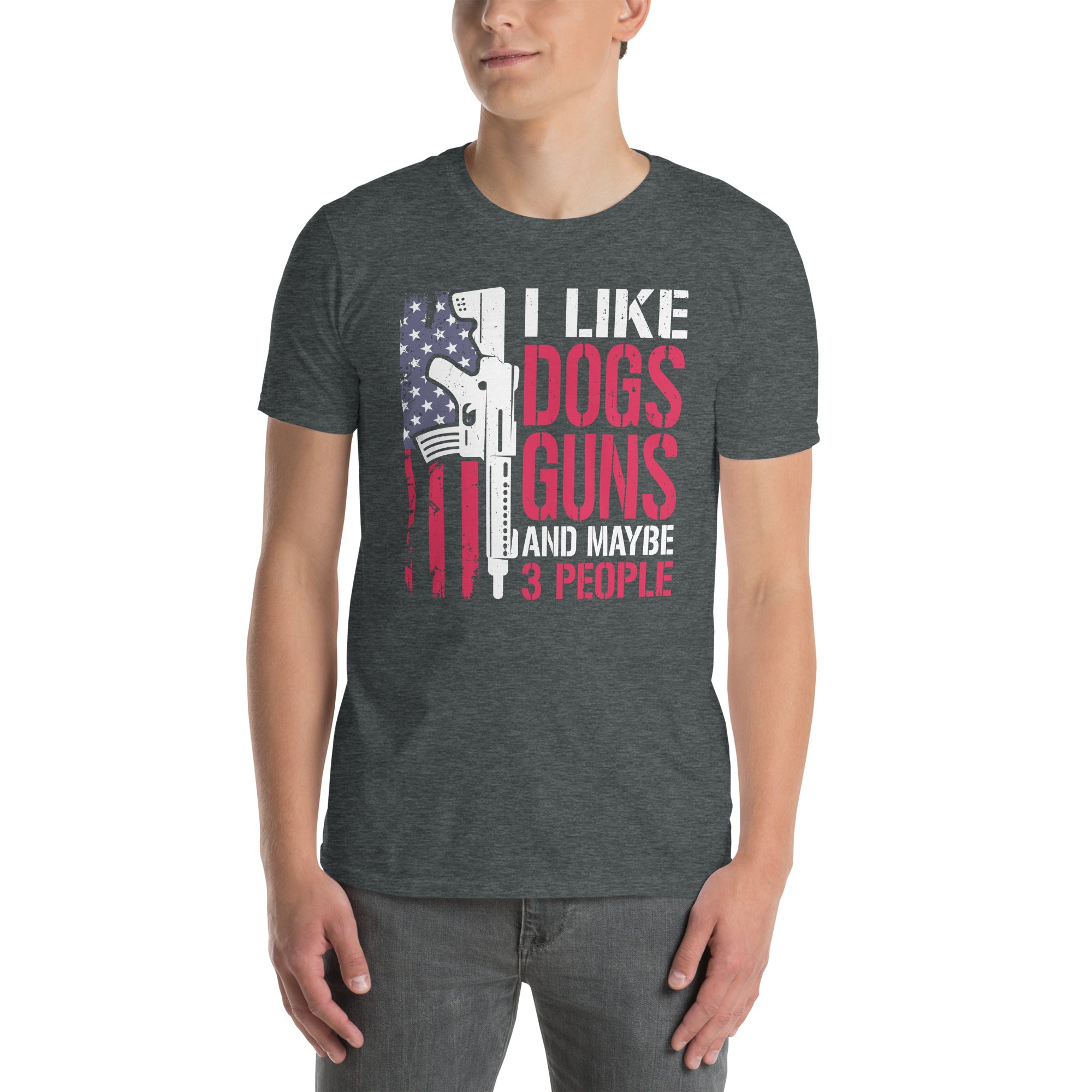 I Like Dogs Guns And Maybe 3 People T-Shirt - Funny - Cuccico Design