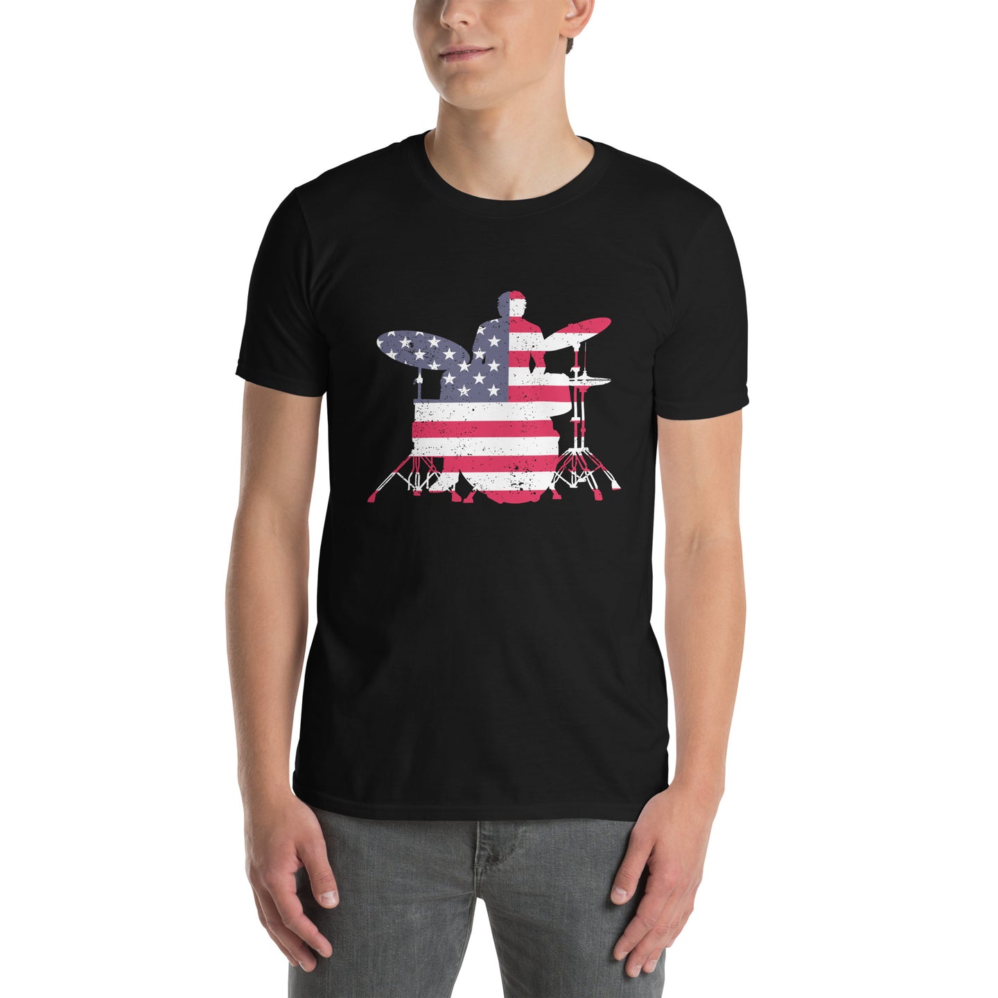 American Flag Drummer T-Shirt - Perfect Gift for Drummers - Cuccico Design