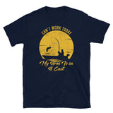 Funny Fishing T-Shirt: Can't Work Today Arm in Cast - Cuccico Design