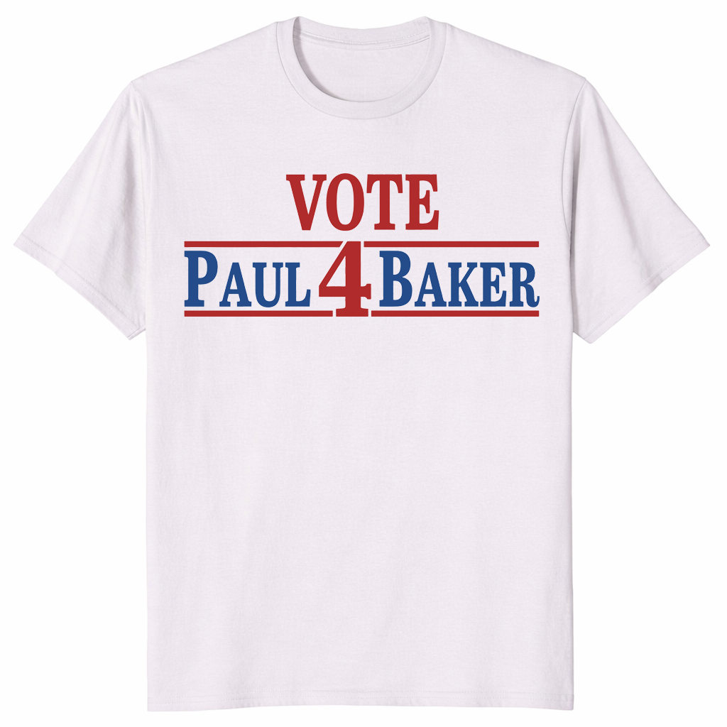 Fake campaign election shirt in ice grey