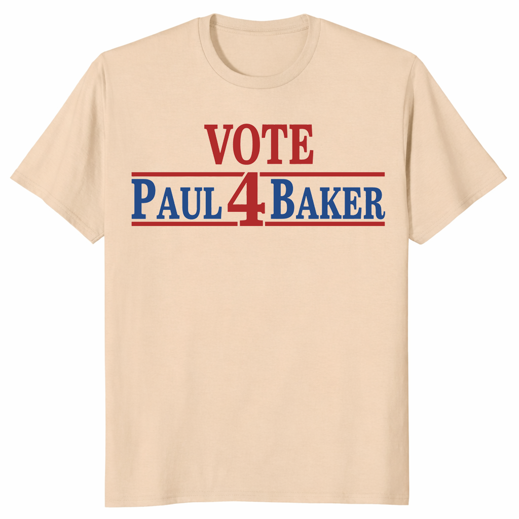 Fake campaign election shirt in sand