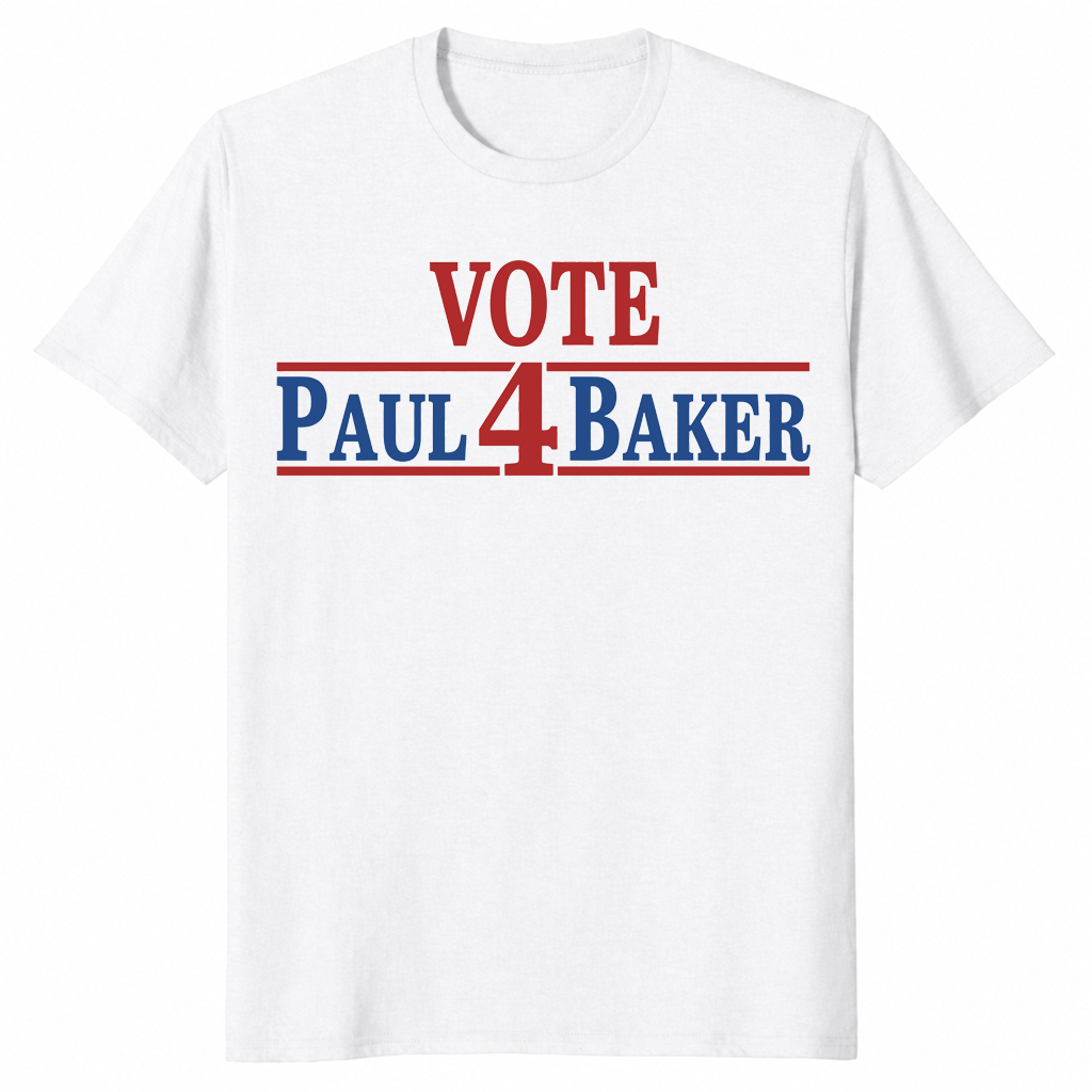 Fake campaign election shirt in white