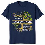 Family Reunion Shirt 2026 in Navy — matching group gathering shirt