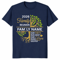 Family Reunion Shirt 2026 in Navy — matching group gathering shirt