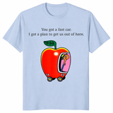 Fast Car T-Shirt | Whimsical Apple Car Driving Graphic Tee | Cuccico