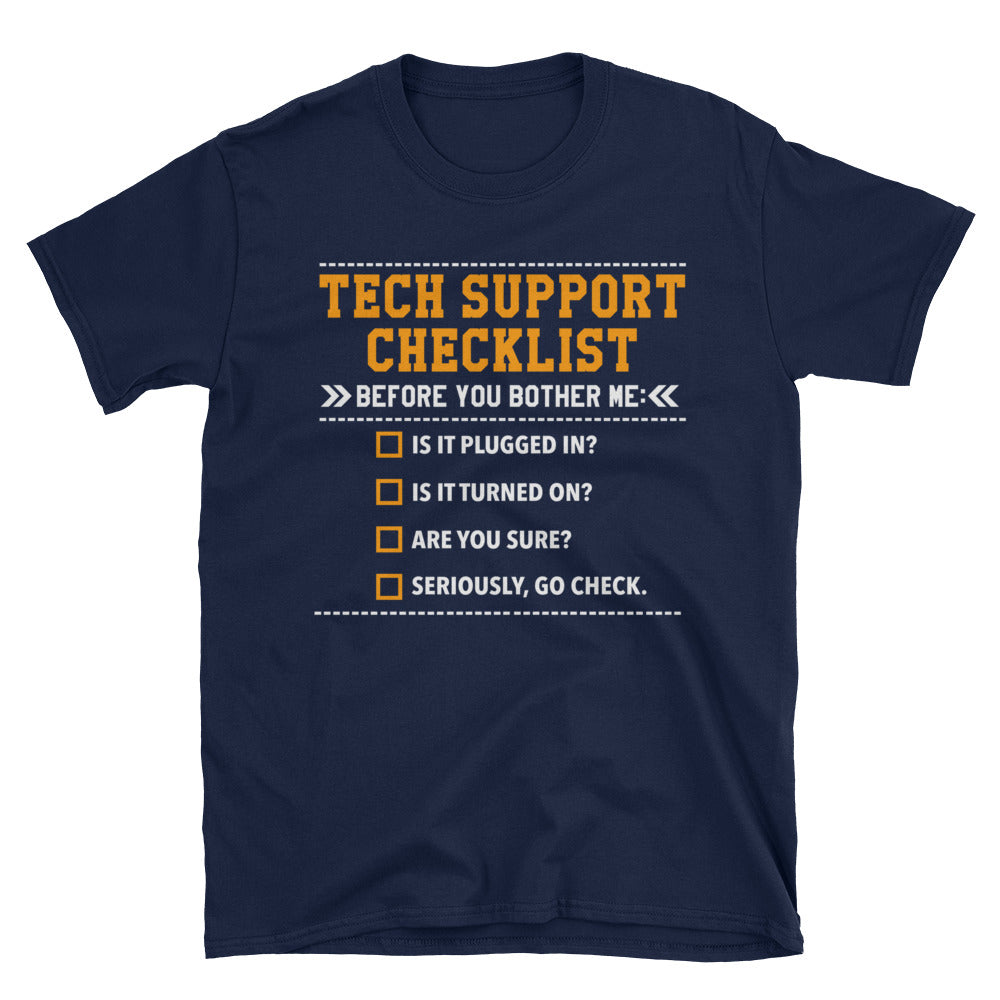 Funny Tech Support Checklist T-Shirt - Sysadmin Gift - Cuccico Design